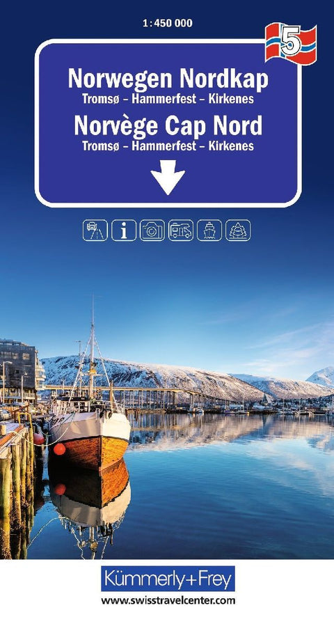 Kümmerly+Frey Regional-Strassenkarte 5 Norwegen Nordkap 1:450.000