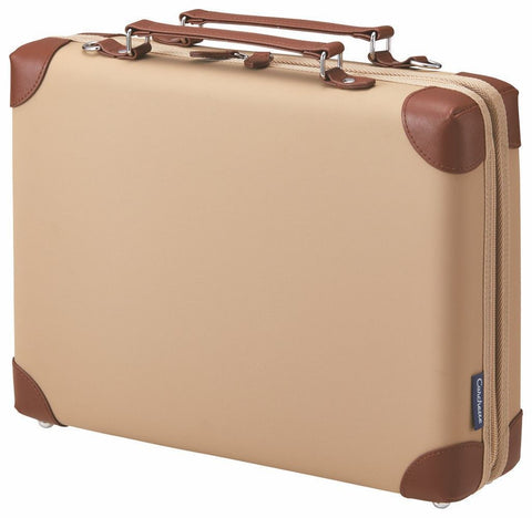 Carchette Carry Case Slim (Beige) - Japanische Citycase, Aktentasche, Schultasche, mit Schultergurt | by KING JIM