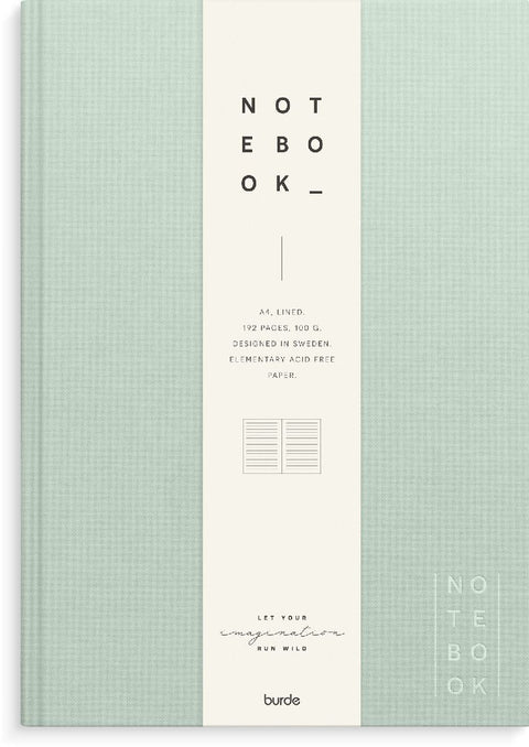 Burde Notizbuch Textil grün liniert A4