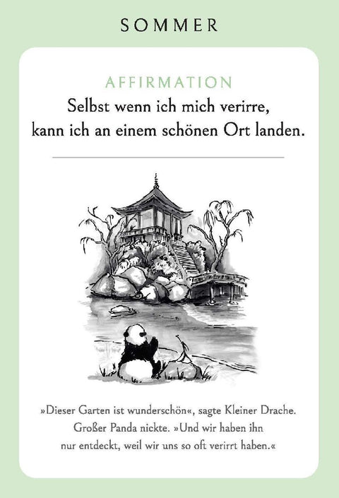 Großer Panda und Kleiner Drache Affirmationskarten