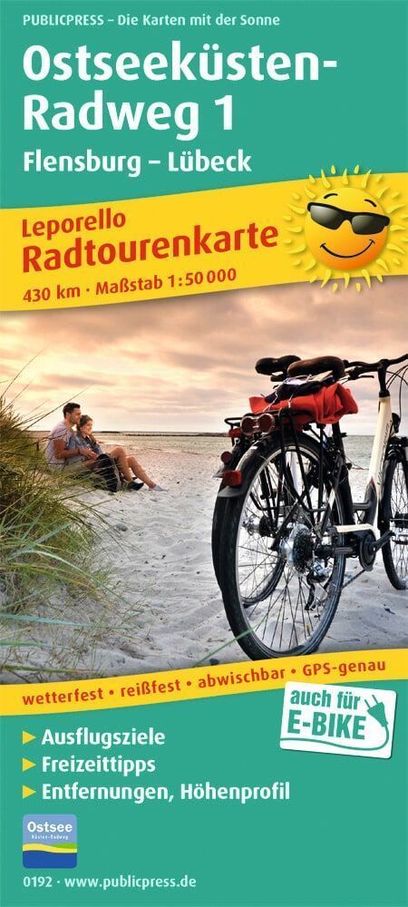 Ostseeküsten-Radweg 1. Flensburg - Lübeck 1 : 50 000