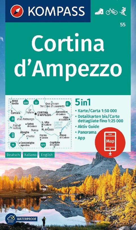 KOMPASS Wanderkarte 55 Cortina d'Ampezzo 1:50.000