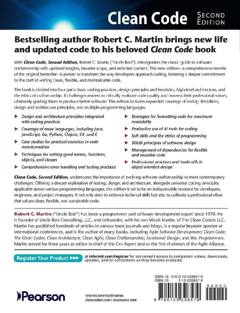 Clean Code: A Handbook of Agile Software Craftsmanship