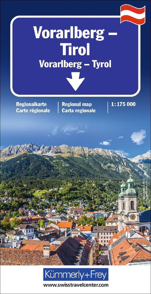 Kümmerly+Frey Regional-Strassenkarte Vorarlberg, Tirol 1:175.000