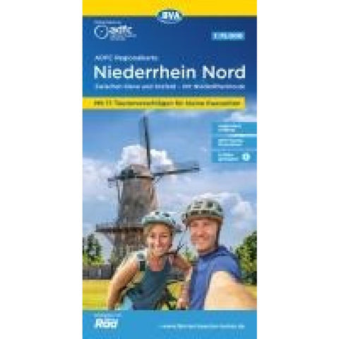 BVA ADFC Regionalkarte Niederrhein Nord, mit Knotenpunkten 1:75.000