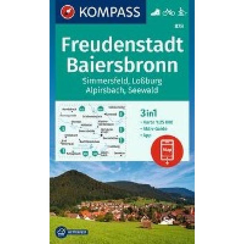KOMPASS Wanderkarte 878 Freudenstadt, Baiersbronn, Simmersfeld, Loßburg, Alpirsbach 1:25.000