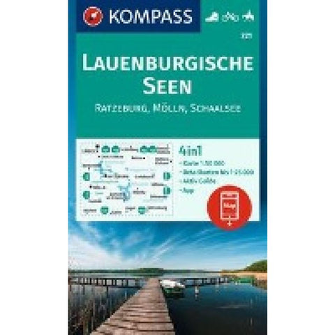 KOMPASS Wanderkarte 721 Lauenburgische Seen, Ratzeburg, Mölln, Schaalsee 1:50.000