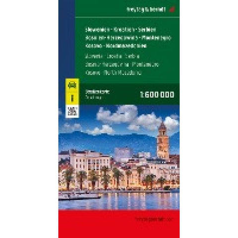 freytag & berndt Straßenkarte Slowenien - Kroatien - Serbien - Bosnien-Herzegowina - Montenegro - Kosovo - Nordmazedonien 1:600.000