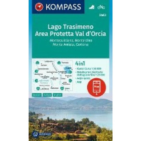 KOMPASS Wanderkarte 2463 Lago Trasimeno, Area Protetta Val d' Orcia, Montepulciano, Montalcino, Monte Amiata, Cortona 1:50.000