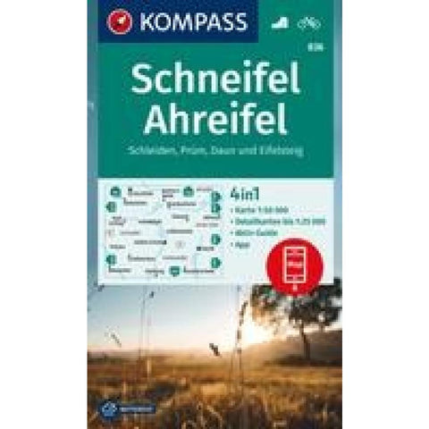 KOMPASS Wanderkarte 836 Schneifel, Ahreifel, Schleiden, Prüm, Daun, Eifelsteig 1:50.000