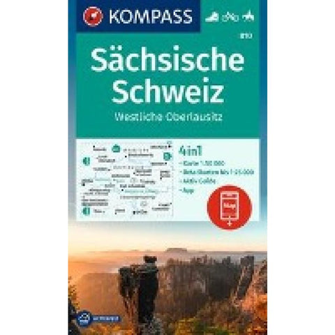 KOMPASS Wanderkarte 810 Sächsische Schweiz, Westliche Oberlausitz 1:50.000