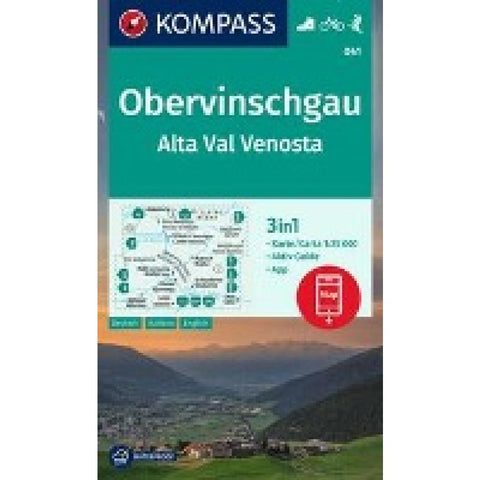 KOMPASS Wanderkarte 041 Obervinschgau / Alta Val Venosta 1:25.000
