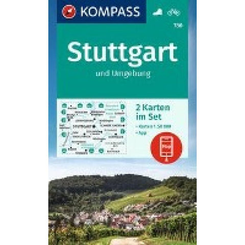 KOMPASS Wanderkarten-Set 780 Stuttgart und Umgebung (2 Karten) 1:50.000