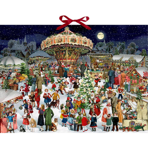 Wand-Adventskalender - Nostalgischer Weihnachtsmarkt