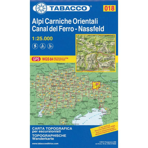 Wanderkarte 18 Alpi Carniche Orientali / Canal del Ferro