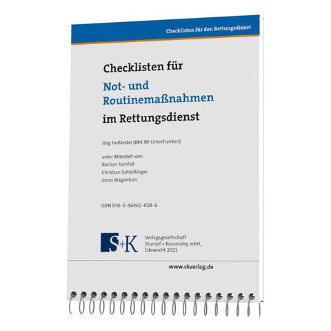 Checklisten für Not- und Routinemaßnahmen im Rettungsdienst