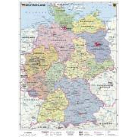 Deutschland, politisch 1 : 1 000 000. Wandkarte Kleinformat ohne Metallstäbe
