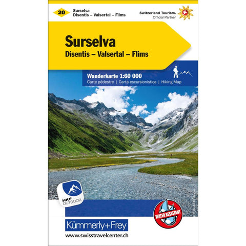 Surselva Nr. 20 Disentis - Walsertal - Flims, Wanderkarte 1:60 000