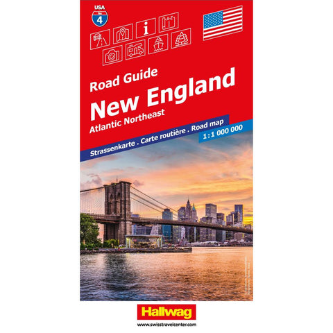 Hallwag Strassenkarte USA, New England 1:1 Mio.