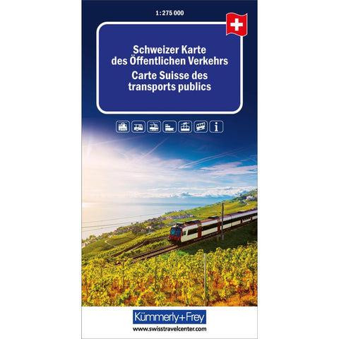 Kümmerly+Frey Schweizer Karte des öffentlichen Verkehrs 1:275.000