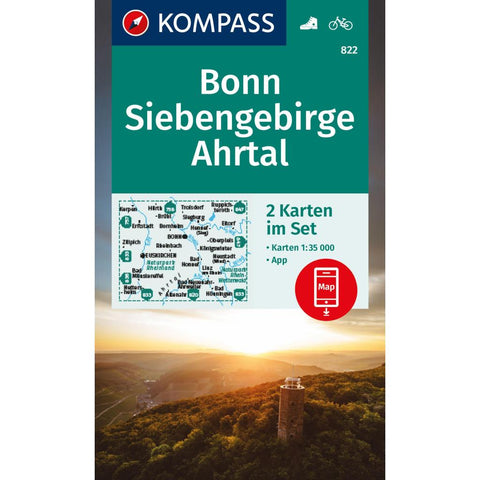 KOMPASS Wanderkarten-Set 822 Bonn, Siebengebirge, Ahrtal (2 Karten) 1:35.000