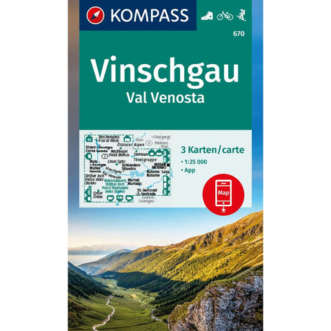 KOMPASS Wanderkarten-Set 670 Vinschgau / Val Venosta (3 Karten) 1:25.000