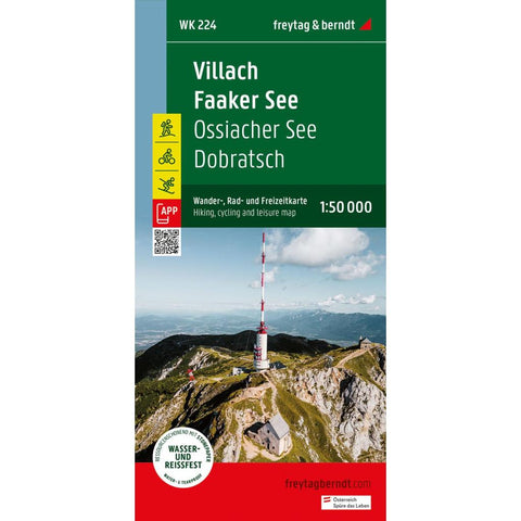freytag & berndt Wanderkarte WK 224 Villach - Faaker See, Ossiacher See - Dobratsch 1:50.000