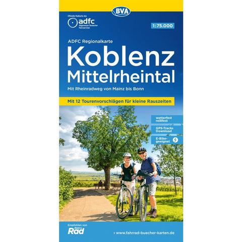 BVA ADFC Regionalkarte Koblenz Mittelrheintal 1:75.000
