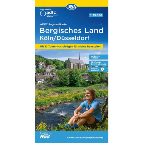 ADFC-Regionalkarte Bergisches Land Köln/Düsseldorf 1:75.000, reiß- und wetterfest, GPS-Tracks Download
