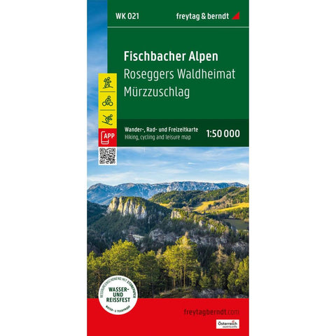 freytag & berndt Wanderkarte WK 021 Fischbacher Alpen, Roseggers Waldheimat - Mürzzuschlag 1:50.000