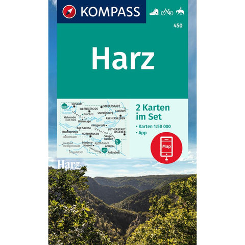 KOMPASS Wanderkarten-Set 450 Harz (2 Karten) 1:50.000