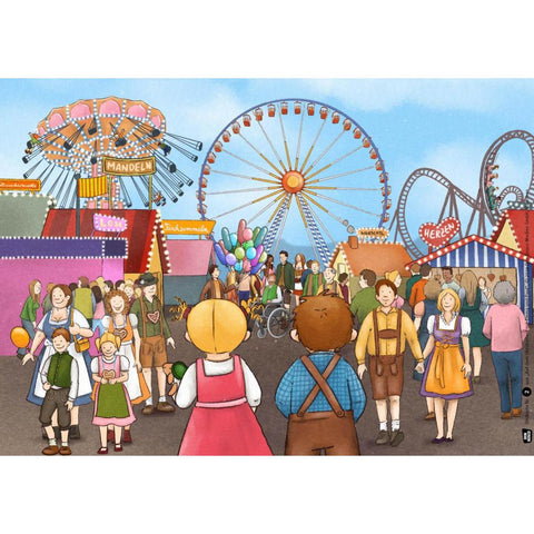 Auf dem Oktoberfest mit Emma und Paul. Kamishibai Bildkartenset