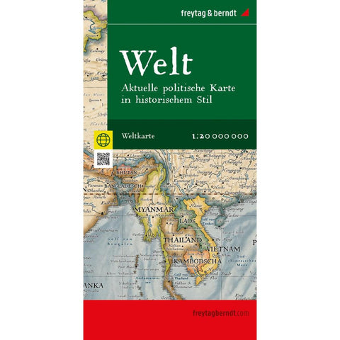freytag & berndt Straßenkarte Weltkarte: Aktuelle politische Karte in historischem Stil 1:20 Mio.
