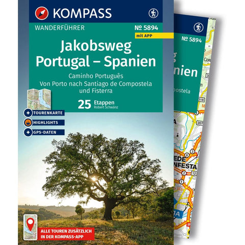 KOMPASS Wanderführer Jakobsweg Portugal - Spanien, 25 Etappen mit Extra-Tourenkarte