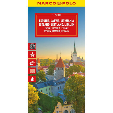 MARCO POLO Reisekarte Estland, Lettland, Litauen 1:750.000
