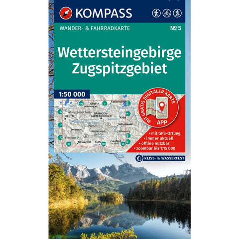 KOMPASS Wanderkarte 5 Wettersteingebirge, Zugspitzgebiet 1:50.000