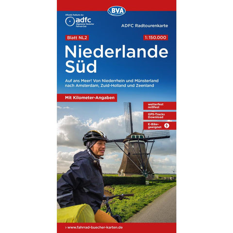 BVA ADFC Radtourenkarte Niederlande Süd, mit Knotenpunkten 1:150.000