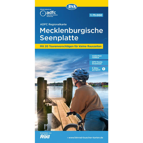ADFC-Regionalkarte Mecklenburgische Seenplatte 1:75.000, reiß- und wetterfest, mit kostenlosem GPS-Download der Touren via BVA-website oder Karten-App
