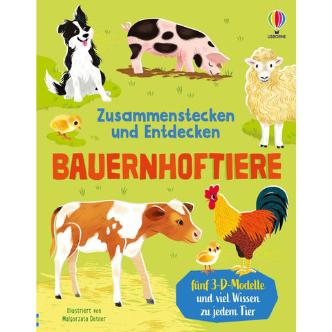 Zusammenstecken und Entdecken: Bauernhoftiere