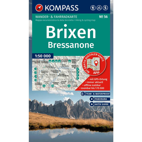 KOMPASS Wanderkarte 56 Brixen / Bressanone 1:50.000