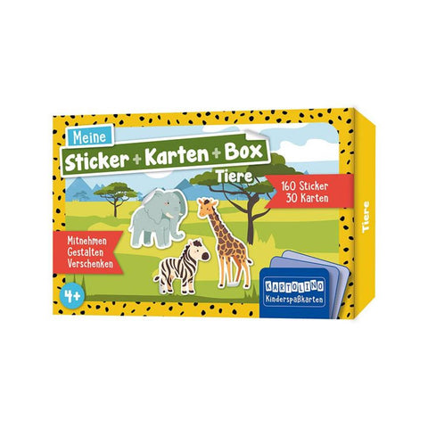 Meine Sticker + Karten + Box - Tiere
