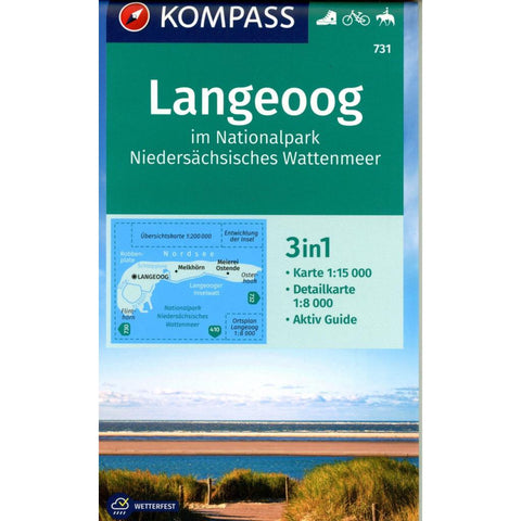 KOMPASS Wanderkarte 731 Langeoog im Nationalpark Niedersächsisches Wattenmeer 1:15.000