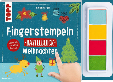 Fingerstempeln. Bastelblock Weihnachten