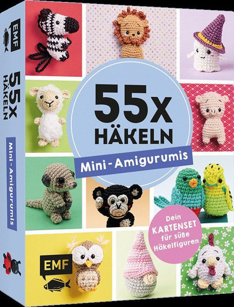 55 x häkeln - Mini-Amigurumis: Dein Kartenset von Wellensittich bis Wichtel