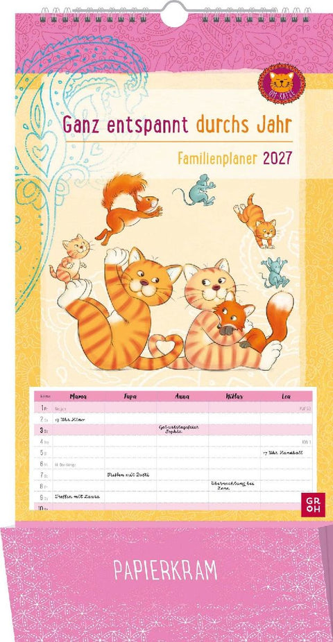 Om-Katze Familienplaner 2027: Ganz entspannt durchs Jahr