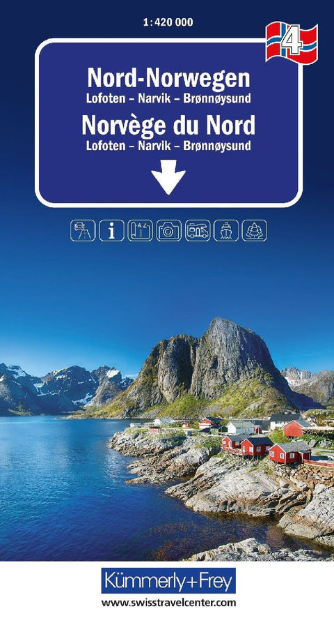Kümmerly+Frey Regional-Strassenkarte 4 Nord-Norwegen 1:420.000