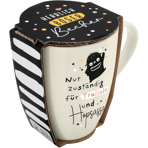 Tasse mit Motivdruck "Nur zuständig für Trallala und Hopsassa", mit Banderole