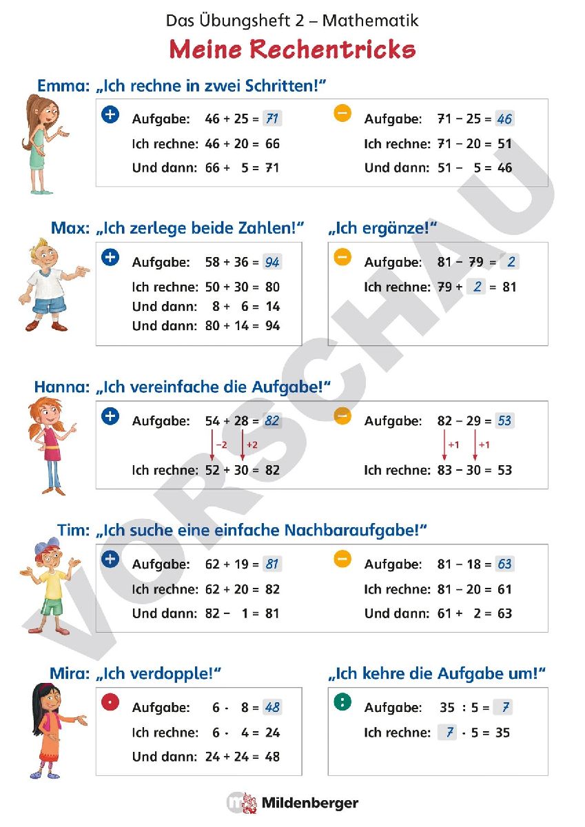 Das Übungsheft Mathematik 2 - Poster Meine Rechentricks