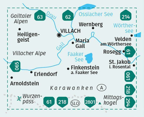 KOMPASS Wanderkarte 062 Villach, Faaker See 1:25.000