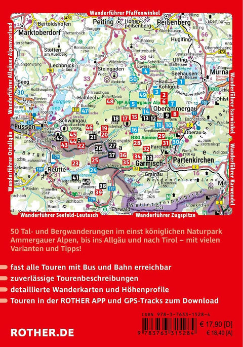 ROTHER Wanderführer Ammergauer Alpen. 50 Touren von Oberammergau bis Füssen, Garmisch-Partenkirchen und zum Plansee